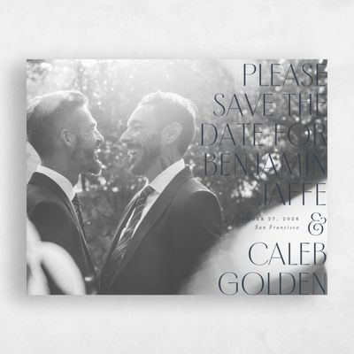 Grayed Navy, Blue Wedding Save the Date - Mendoza Photo