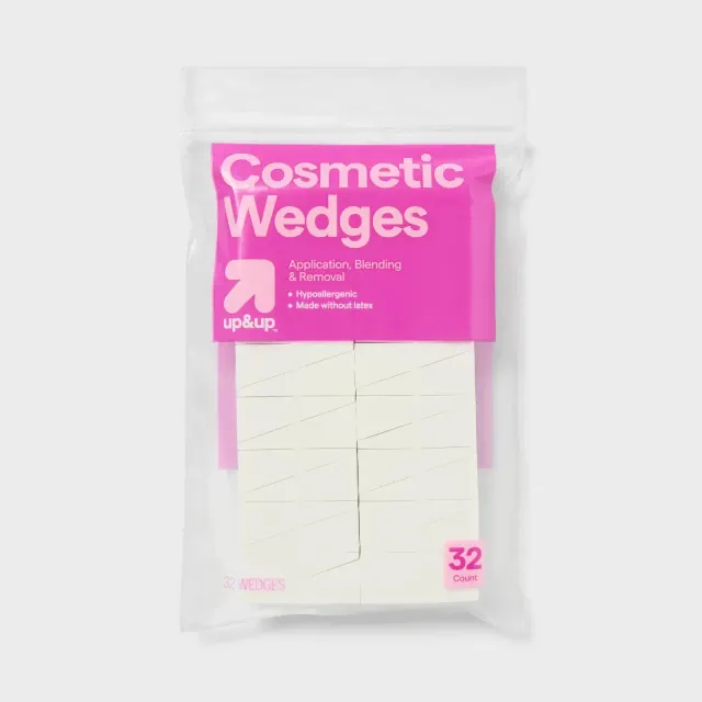 Latex Free Foam Cosmetic Wedges - White - 32ct - up&up™: Hypoallergenic, Multipurpose Use, Polyurethane Foam