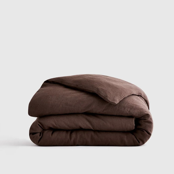 European Linen Duvet Cover Set - Full/Queen ESPRESSO