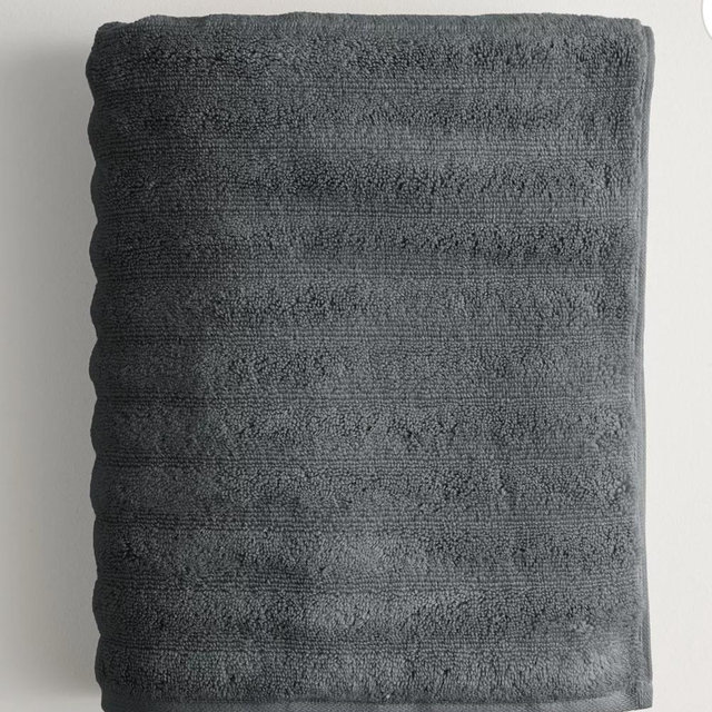 Sonoma Goods For Life® Quick Dry Ribbed Cotton Bath Towel, Bath Sheet, Hand Towel or Washcloth - Charcoal, BATH SHEET