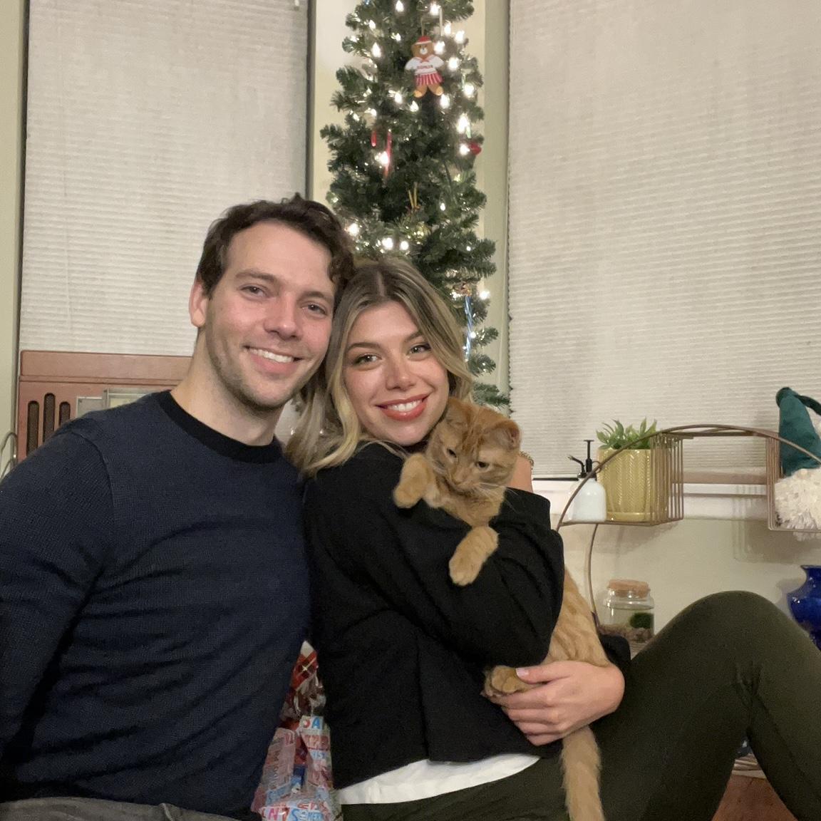 Christmas 2023 with cat 1 of 2, Cowboy