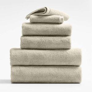 Exclusive Organic Turkish Cotton Taupe Towels, Set of 6 | Crate & Barrel