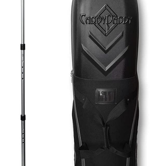 CaddyDaddy Enforcer Golf Travel Bag Cover with Hard Case Top - Heavy Duty, Wheeled Golf Bag Travel Cover with Large Pockets…