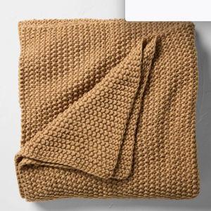 Chunky Knit Bed Blanket - Casaluna™ in Warm Brown (King)