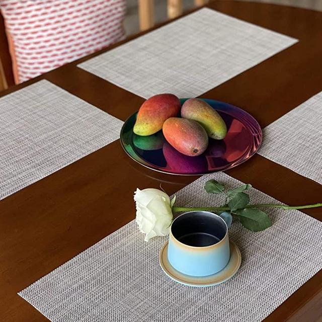 Placemats,Placemats for Dining Table,Heat-Resistant Placemats, Stain Resistant Washable PVC Table Mats,Kitchen Table mats