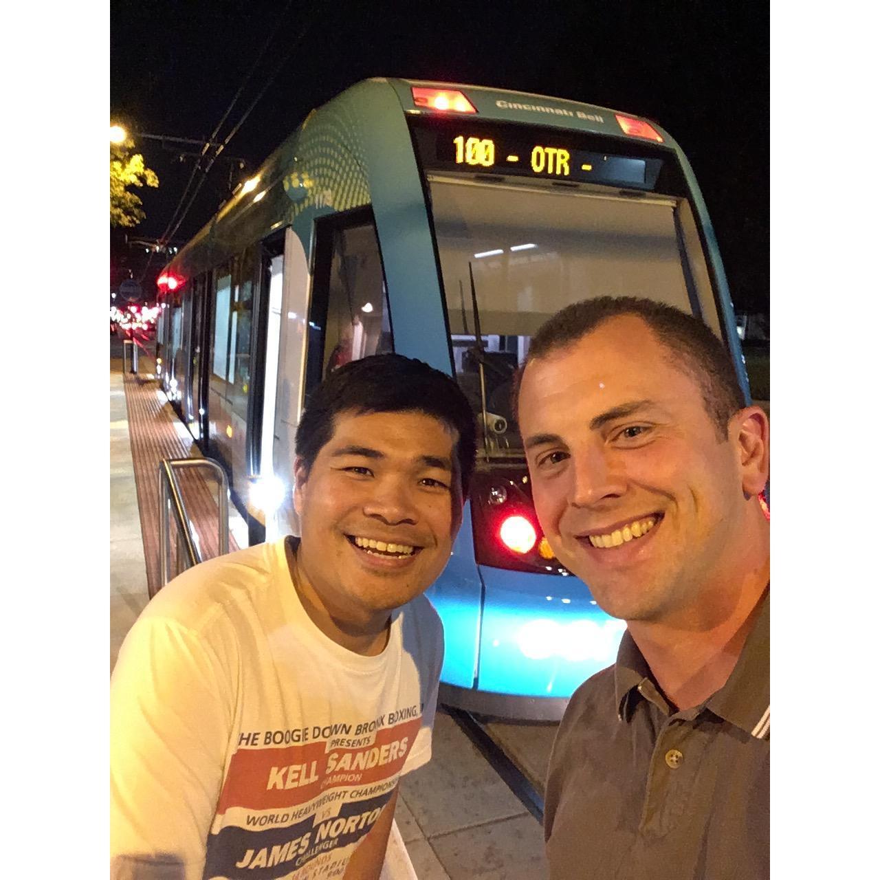 Taking the streetcar in Cincinnati