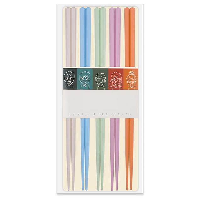 5 Pairs Chopsticks-Reusable Chopsticks Dishwasher Safe, 9.57 inch/24.3cm Fiberglass Non-Slip for Family/ Restaurant Sushi Ramen Rice Chinese Japanese Korean Chop Sticks, Gradient, Five Color-Mixed