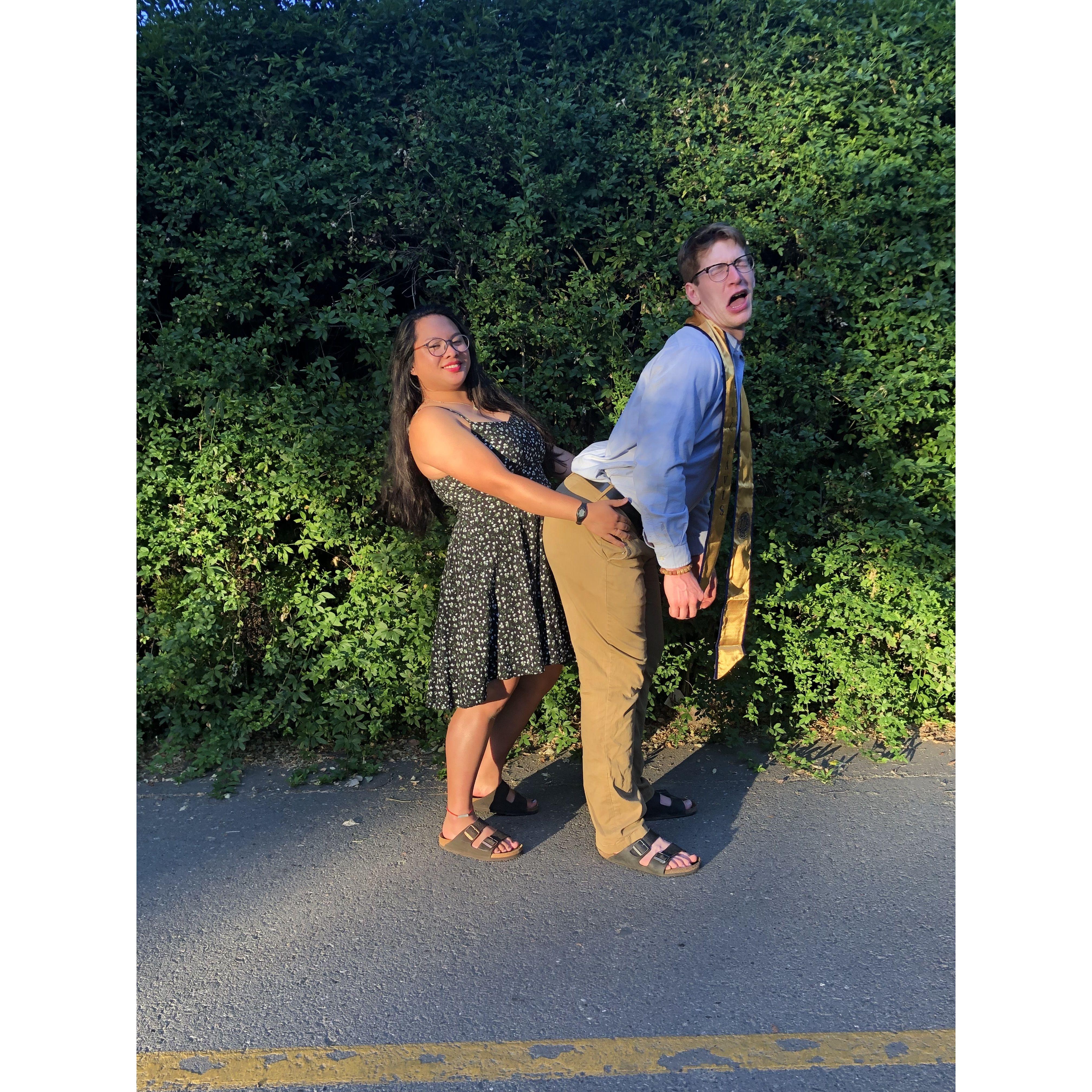 Graduation photos taken by one of our very dear friends, Jean-Paul. It took a while, as we were determined to be very silly.