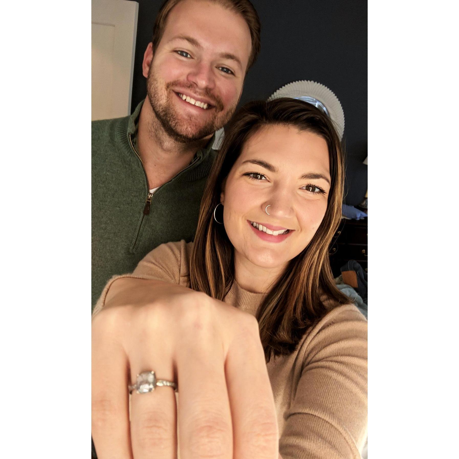 newly engaged at christmas