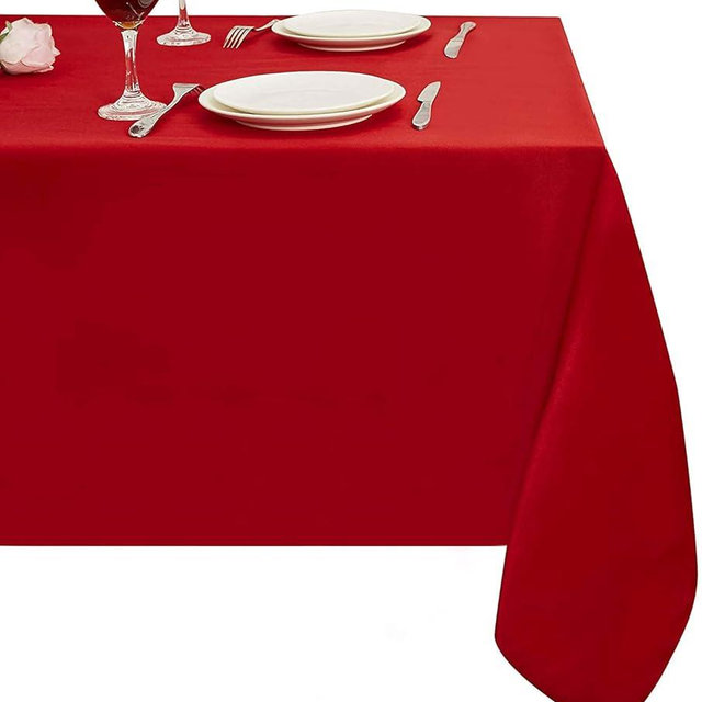 Obstal 210GSM Rectangle Red Tablecloth, Christmas Decorations Table Cloth Waterproof, Table Cover Protector for Holiday Party Use (Rio Red,70 x 108 Inch)