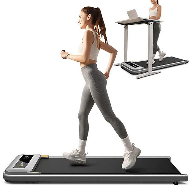 UREVO Under Desk Treadmill, Walking Pad 2.25HP, Walking Treadmill with 265lbs Weight Capacity, Desk Treadmill for Office Under Desk with Remote Control, Treadmill for Walking Large Running Area