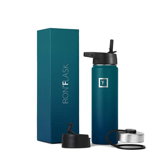 Iron Flask Sports Water Bottle - 22 Oz, 3 Lids (Straw Lid),Vacuum Insulated Stainless Steel, Modern Double Walled, Simple Thermo Mug, Hydro Metal Canteen