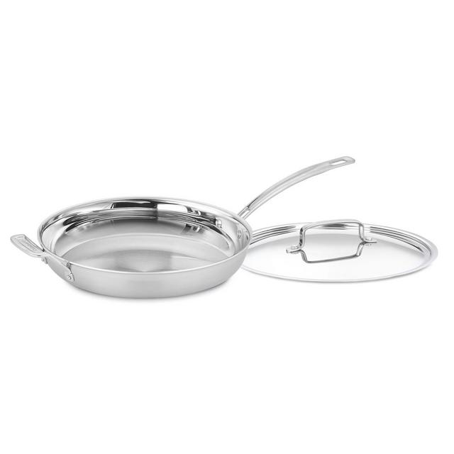Cuisinart® MultiClad Pro Stainless Steel Skillet with Helper Handle and Lid
