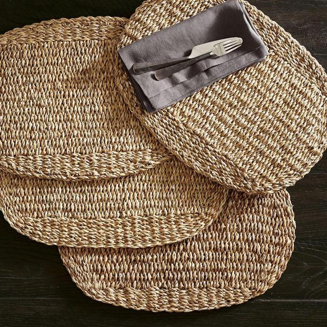 Isla Handwoven Seagrass Oval Charger Plate