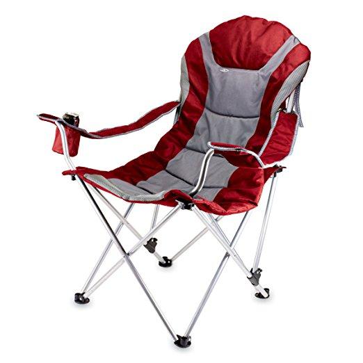 Picnic Time Portable 'Reclining Camp Chair', Red/Gray