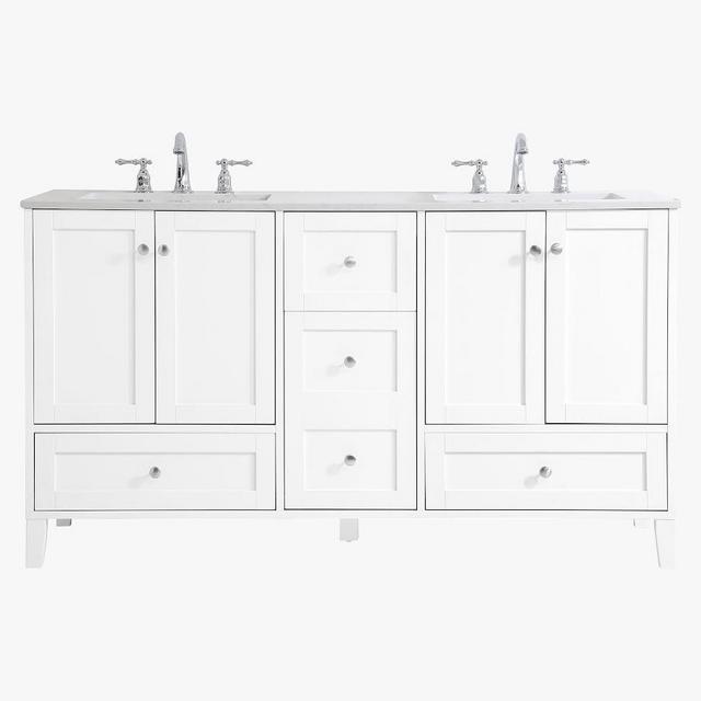 White Moro Double Sink Vanity, 60"