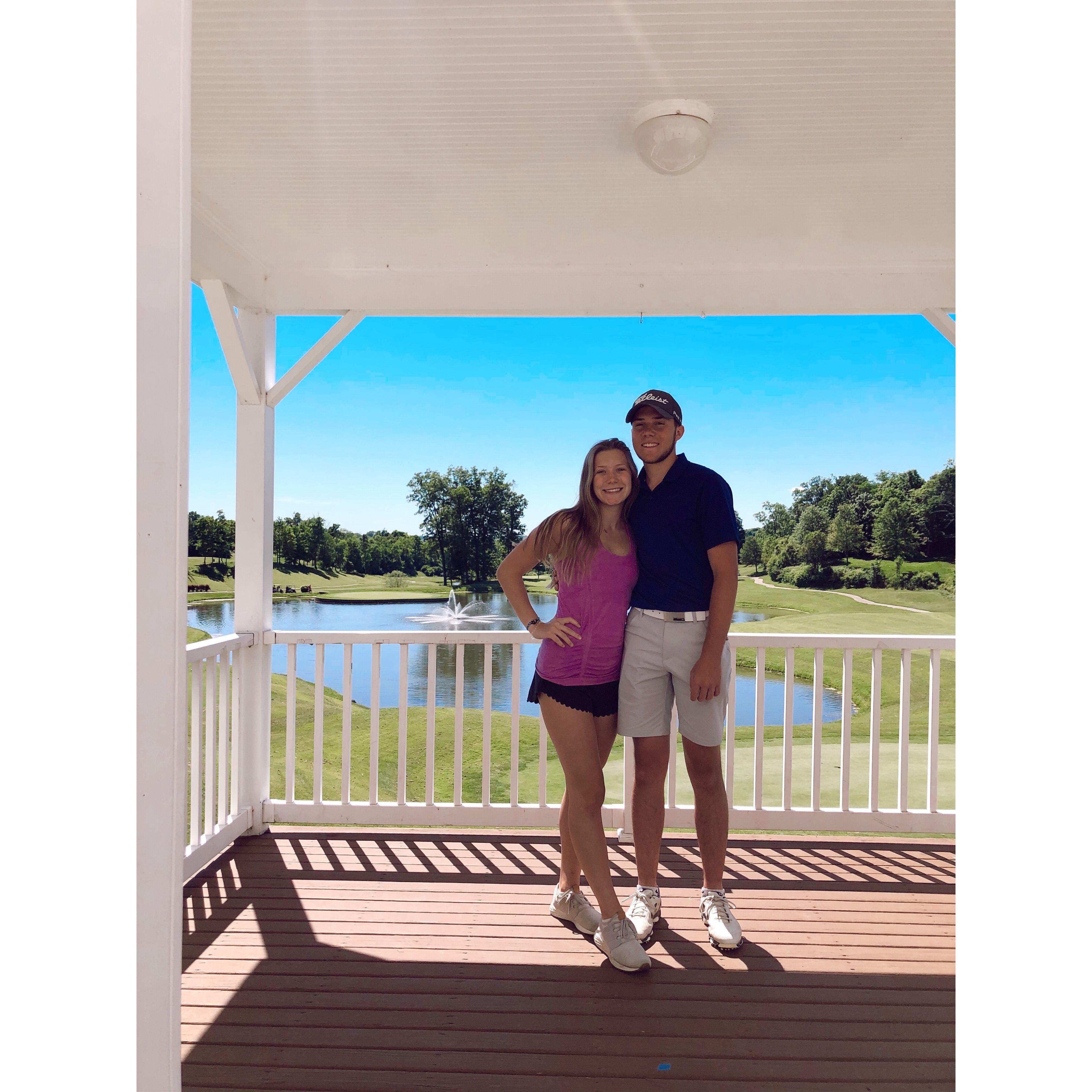 Golfing with Ella's Dad on May 31st, 2020 (while Ella and her mom drive the carts)