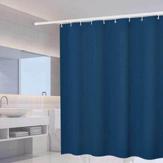 78.74" Solid Color Single Shower Curtain + Hooks