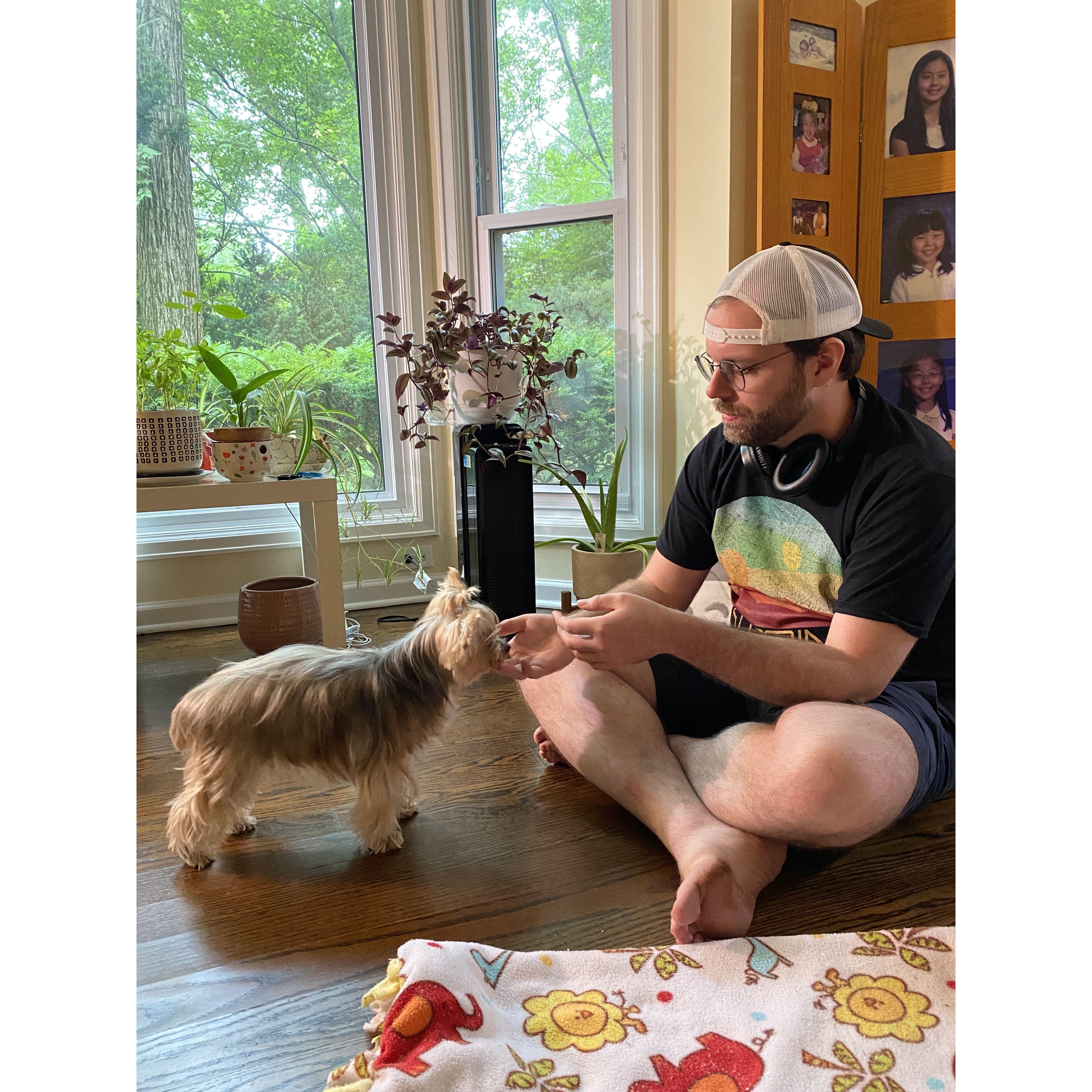 July 2022 - Chasen met Kong and got her approval (aka she bit him)