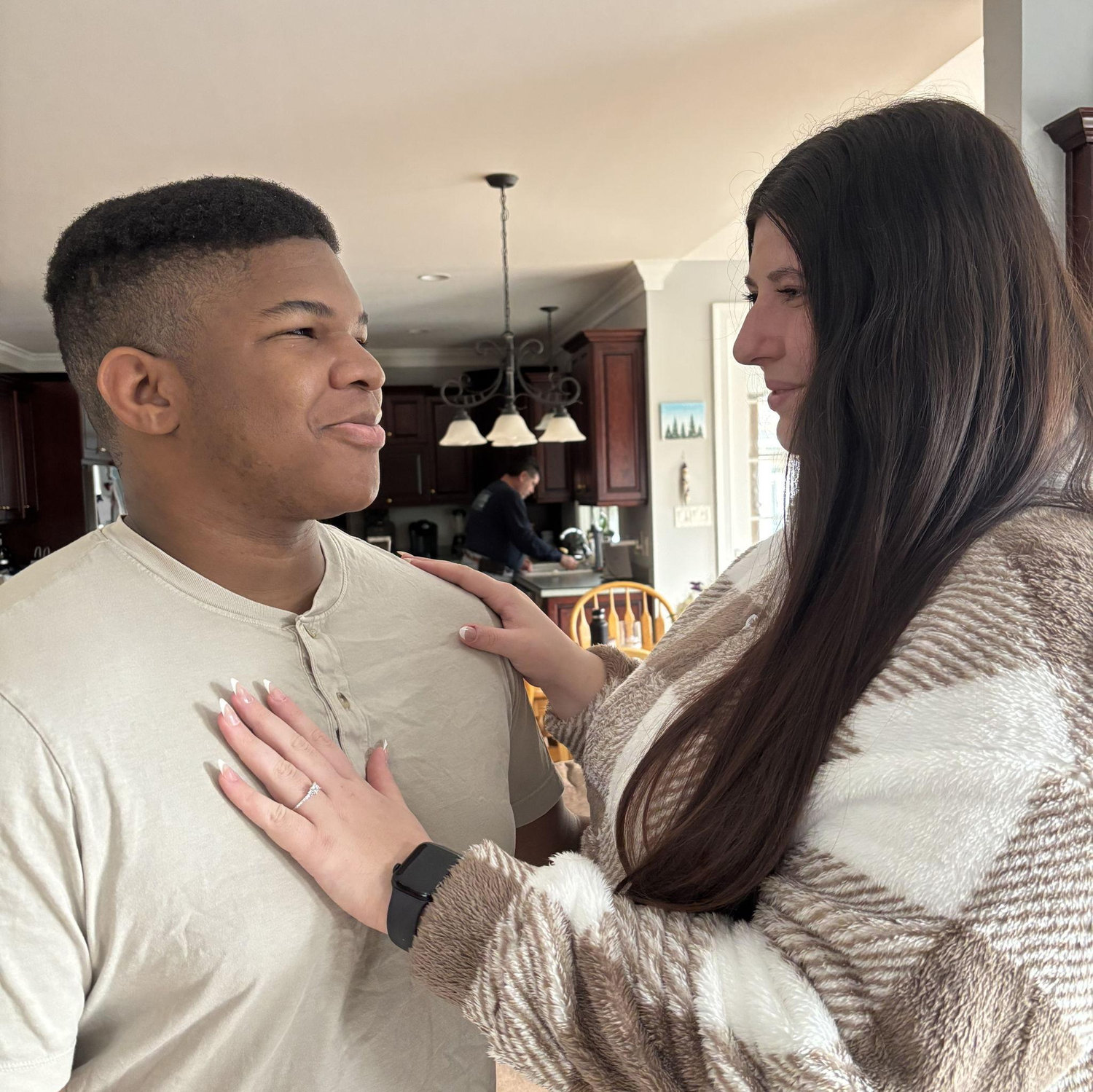 Love, laughter, and a little sparkle! The day after the proposal.