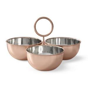 Copper Three-Condiment Bowl