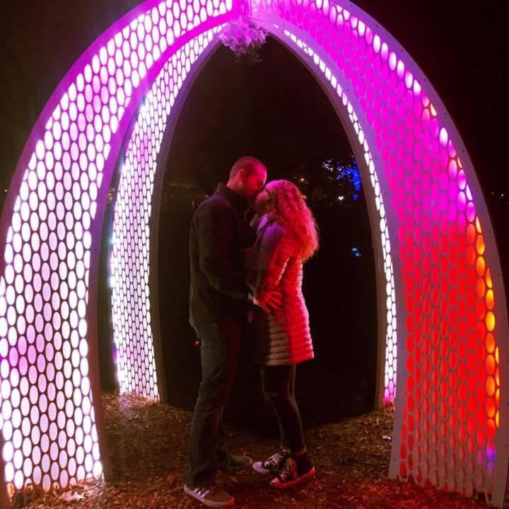 A kiss underneath of the mistletoe 