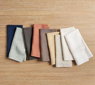 Mason Oversized Linen Napkins - Six in White