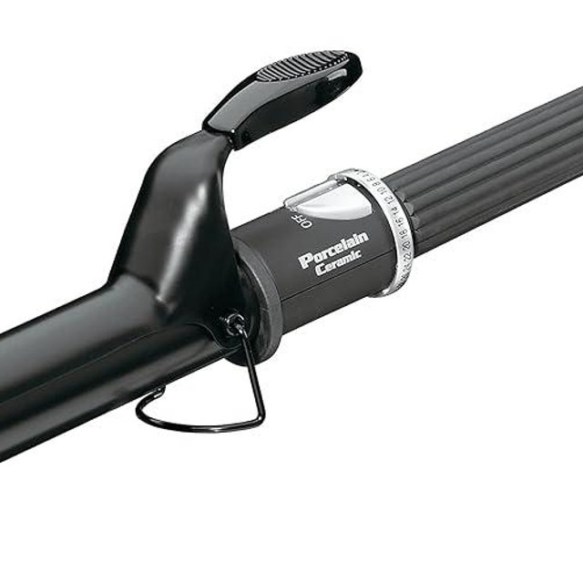BaByliss Pro Spring Curling Iron, Porcelain Ceramic Professional For Multiple Hair Types, Reaches 430 Degrees for Loose Long Lasting Curls