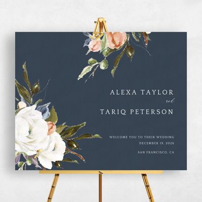 Navy, Blue Wedding Sign - Octavia Landscape