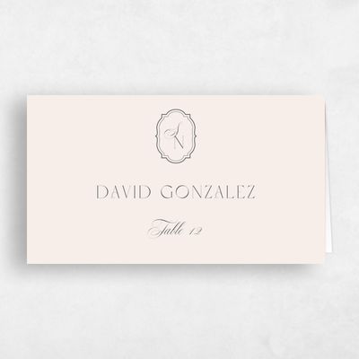 Linen, Beige Wedding Place Card - Korina