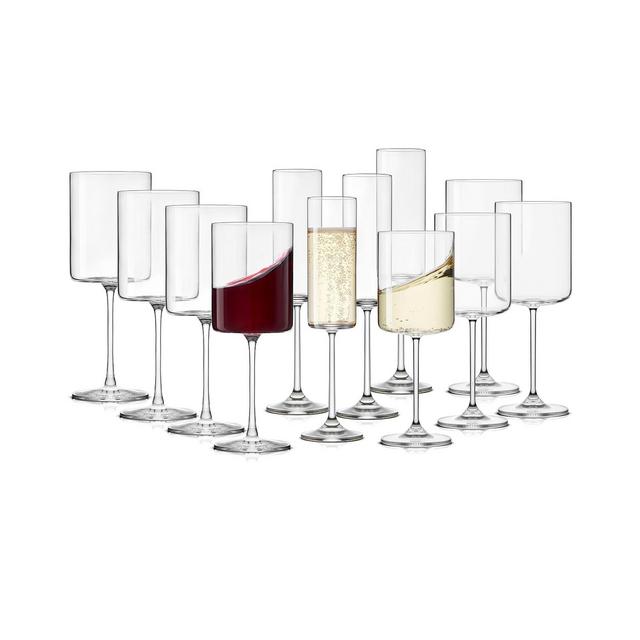 JoyJolt Claire Wine and Champagne Glasses, Set of 12