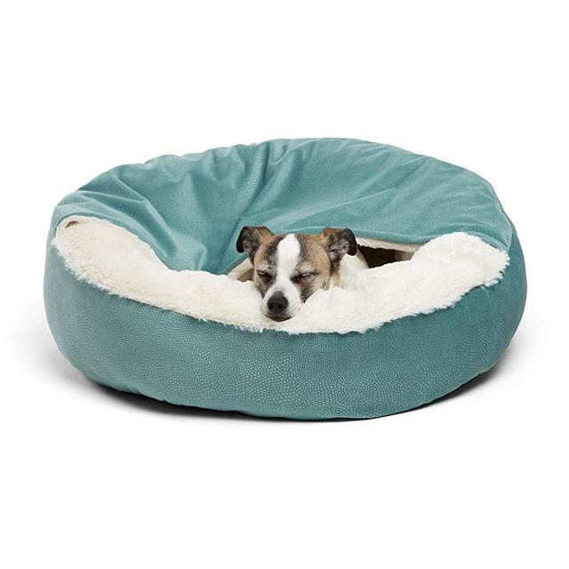 Best Friends by Sheri Cozy Cuddler, – Luxury Dog and Cat Bed with Blanket for Warmth and Security - Offers Head, Neck and Joint Support - Machine Washable, Water-Resistant Bottom - For Small Pets Up to 25lbs, Medium Pets Up to 35lbs