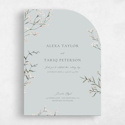 Blue Half arch Wedding Invitation - Sweetbay Portrait