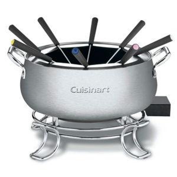 Cuisinart Fondue Pot, 3 Quart, For Chocolate, Cheese, Broth, Oil, Stainless Steel, CFO-3SSP1