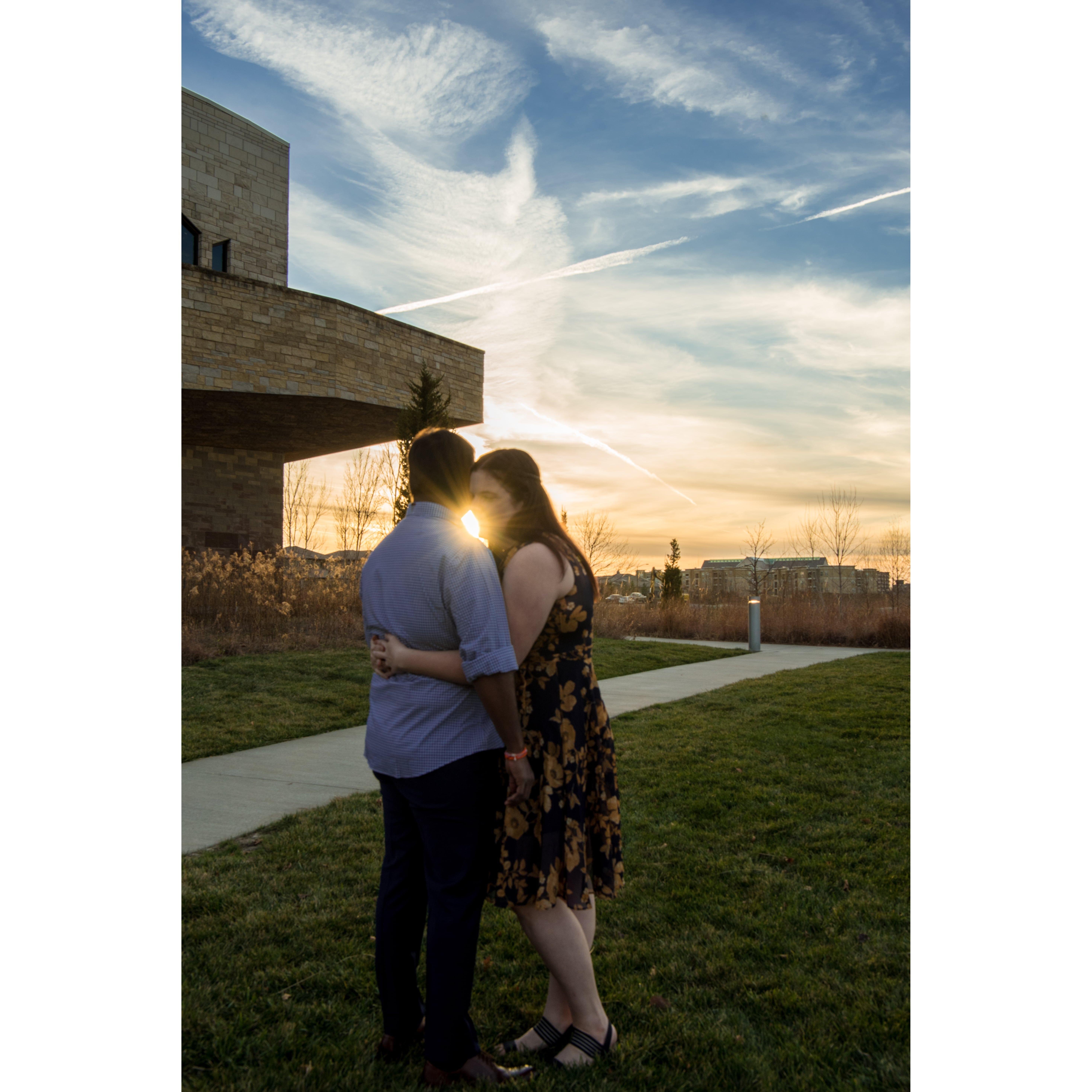 Engagement Photos at PrairieFire KC. Photos by Vijay Ainapurapu.