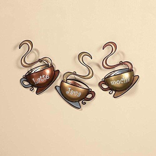 OTC Coffee House Cup Mug Latte Java Mocha Metal Wall Art Home Decor (1, Design 1)