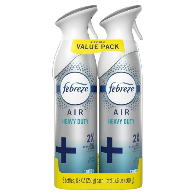 Febreze Odor-Eliminating Air Freshener Heavy Duty - Crisp Clean - 2pk/8.8 fl oz