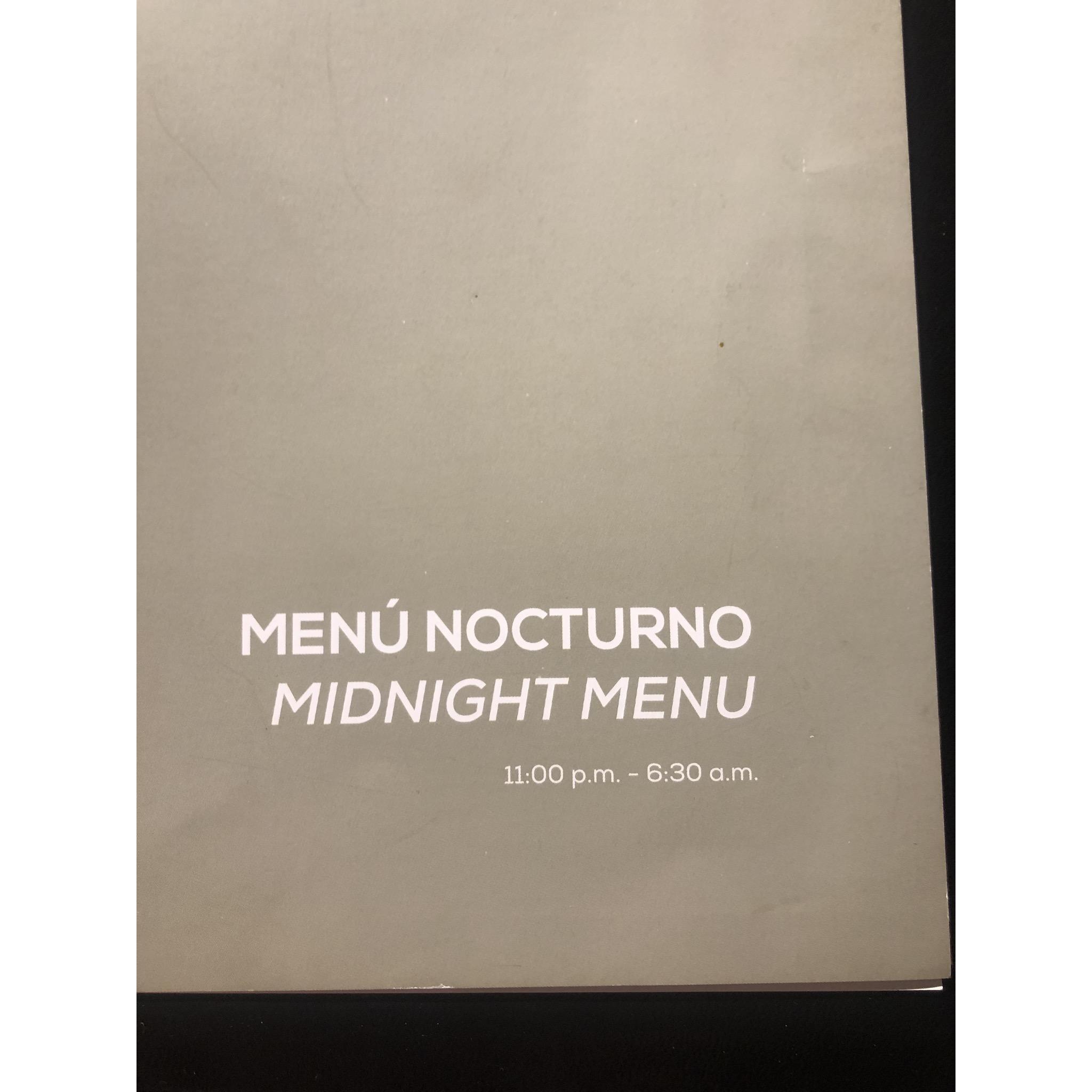 Late night room service menu, all room service is included in the all inclusive rate you pay. So order as much as you want, whenever you want :)