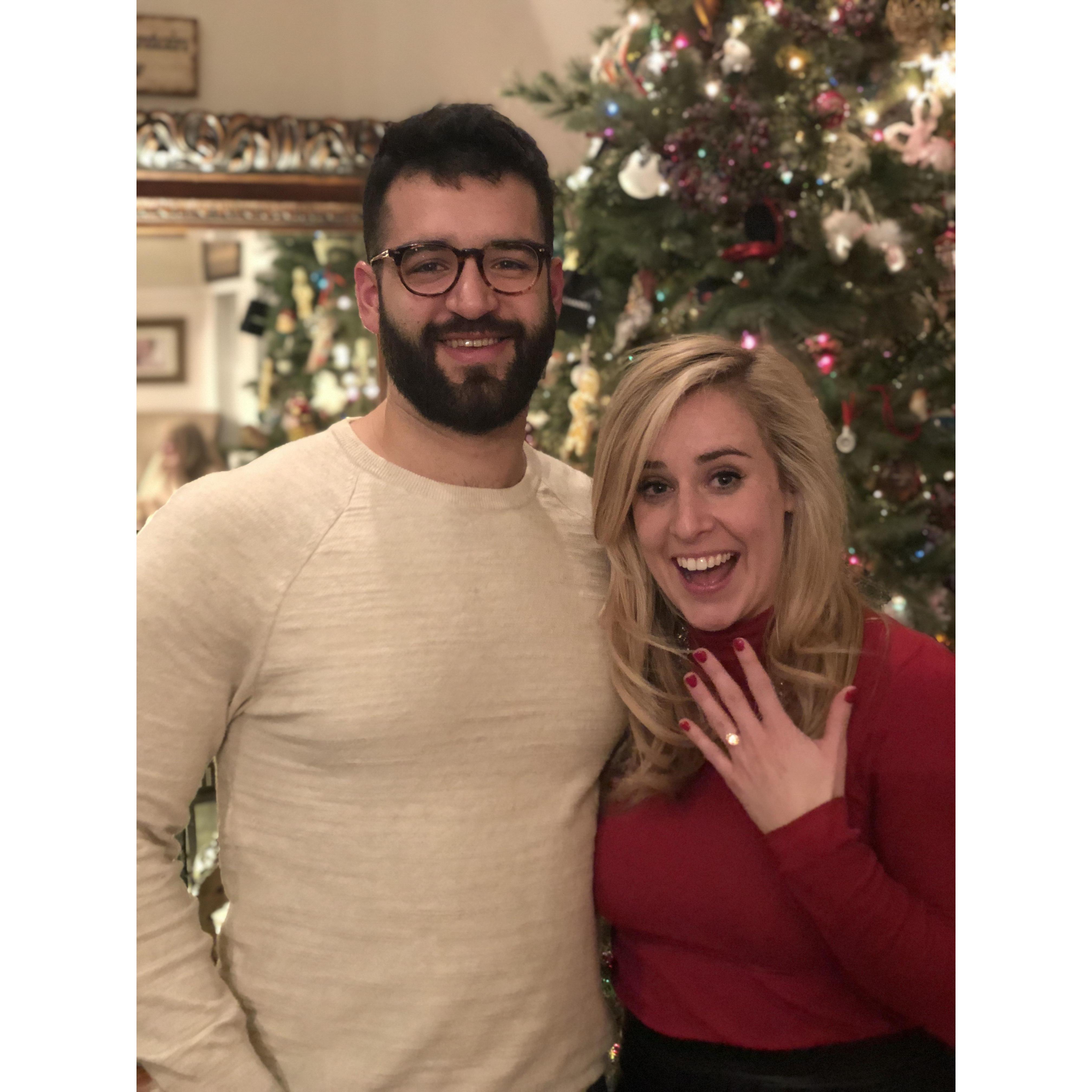 When he surprise the living daylights out of me and proposed in front of our families at Christmas!
