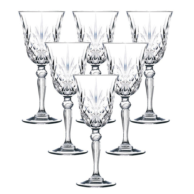 Lorren Home Trends Melodia Crystal Wine Glass set of 6