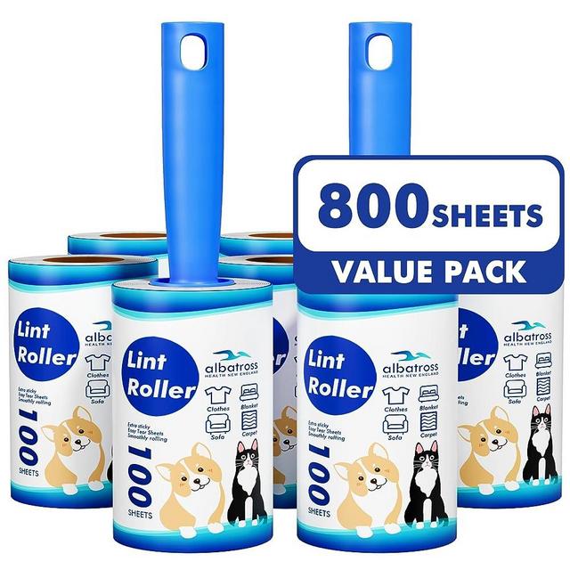 Lint Rollers for Pet Hair Extra Sticky, 800 Sheets (8 Rollers) Mega Value Set Lint Roller with 2 Upgraded Handles, Pet Hair Removal Tool for Clothes, Furniture, Carpet, Dog & Cat Hair Remover