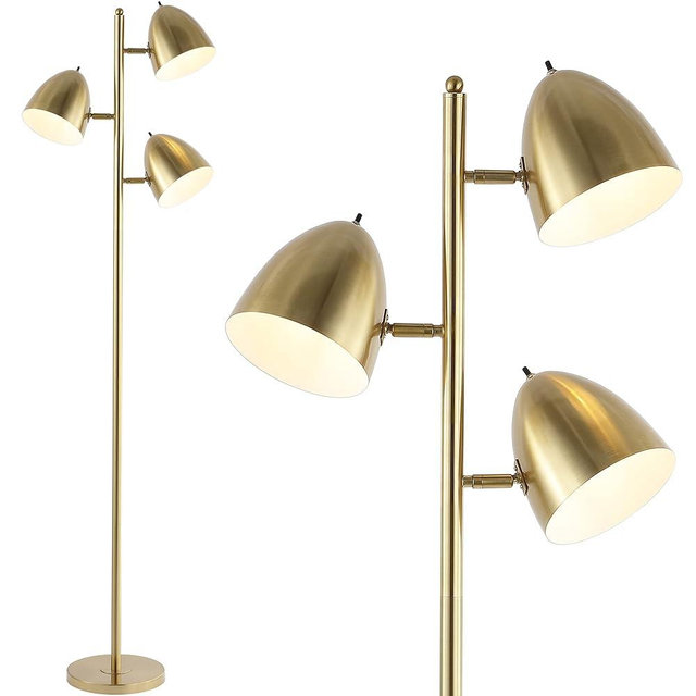 JONATHAN Y JYL3086A Billy 66.5" 3-Light Modern Contemporary Iron LED Floor Lamp Midcentury Bohemian Standing Reading Lamp for Bedroom Living Room Office LED Bulbs Included, Brass Gold
