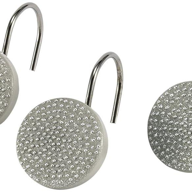 Avanti Linens - Shower Curtain Hooks, Decorative Bathroom Accessories, Set of 12 (Dotted Circles Collection)