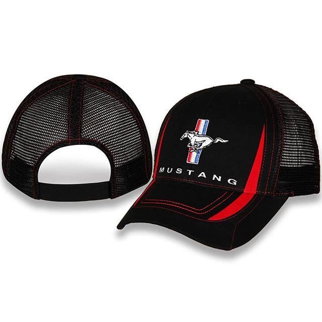 Ford Mustang Black Hat/Cap with Mesh Back and Adjustable Closure