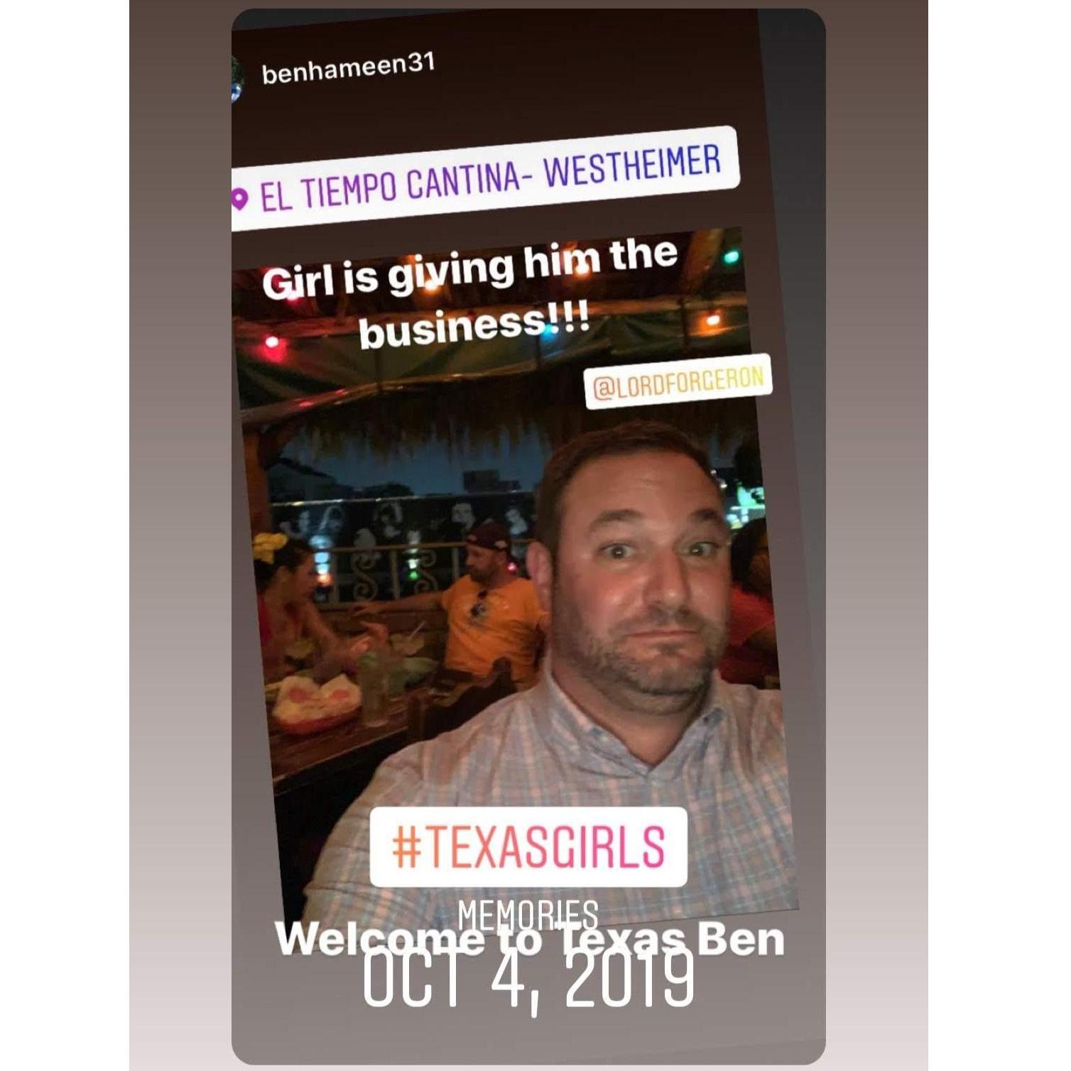 It is not often you capture the night you met your forever, but thanks to Ben Frazier for snapping an IG photo of the bad Tinder date (in the background) the night Olivia & Cary met.