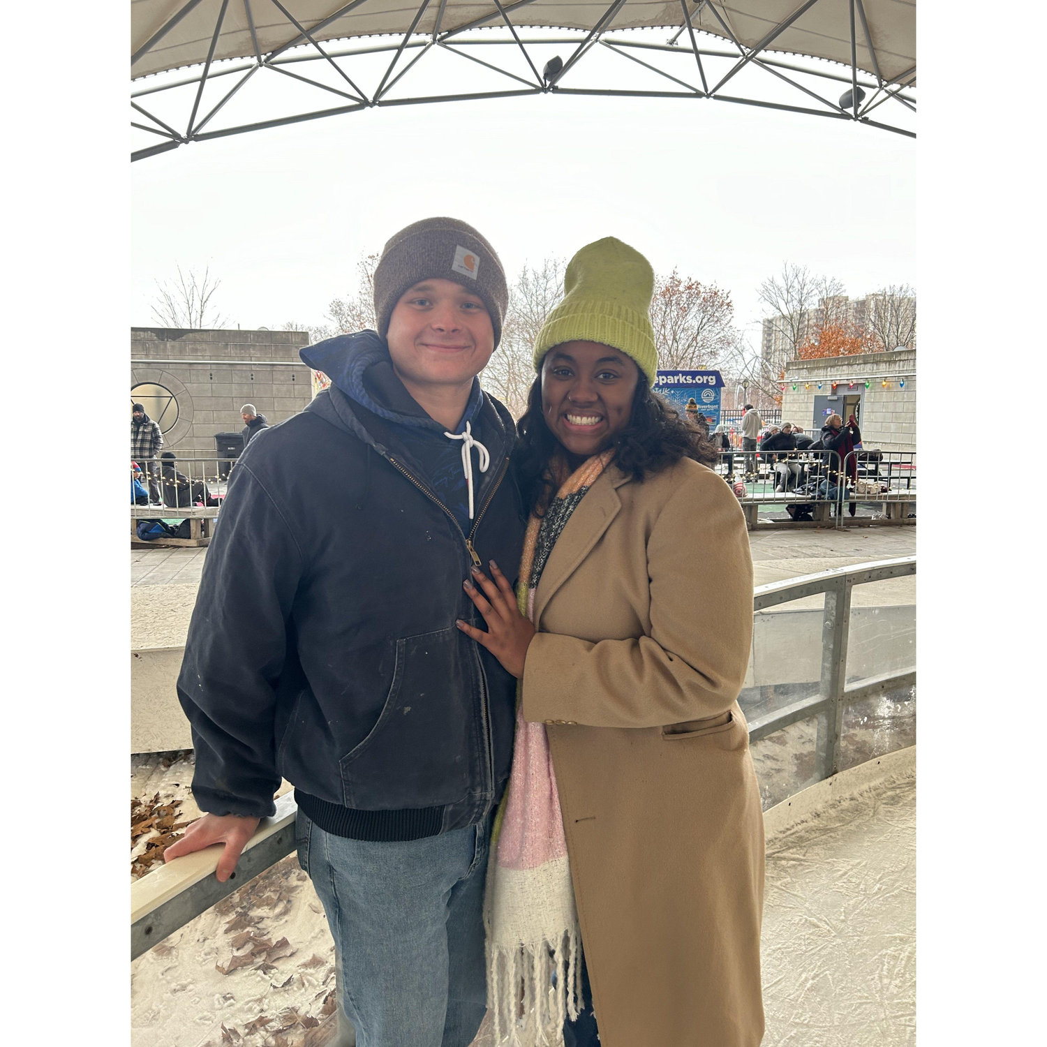 Erin and Spencer's first-time ice skating together !