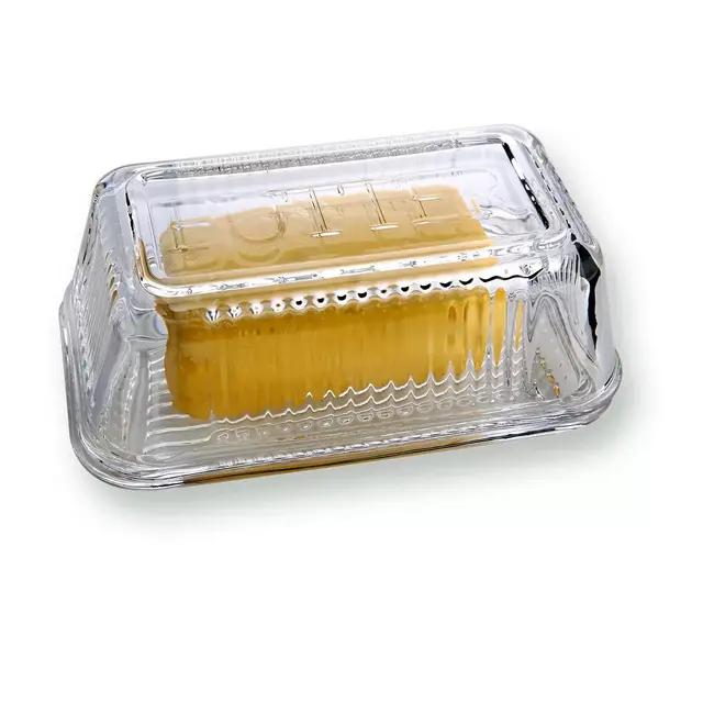 Slickblue Classic Glass Butter Dish with Lid