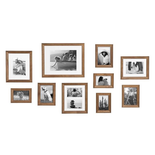 10pc Bordeaux Frame Box Set Natural Brown - Kate & Laurel All Things Decor