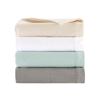 Textured Cotton Blanket in "Ivory"