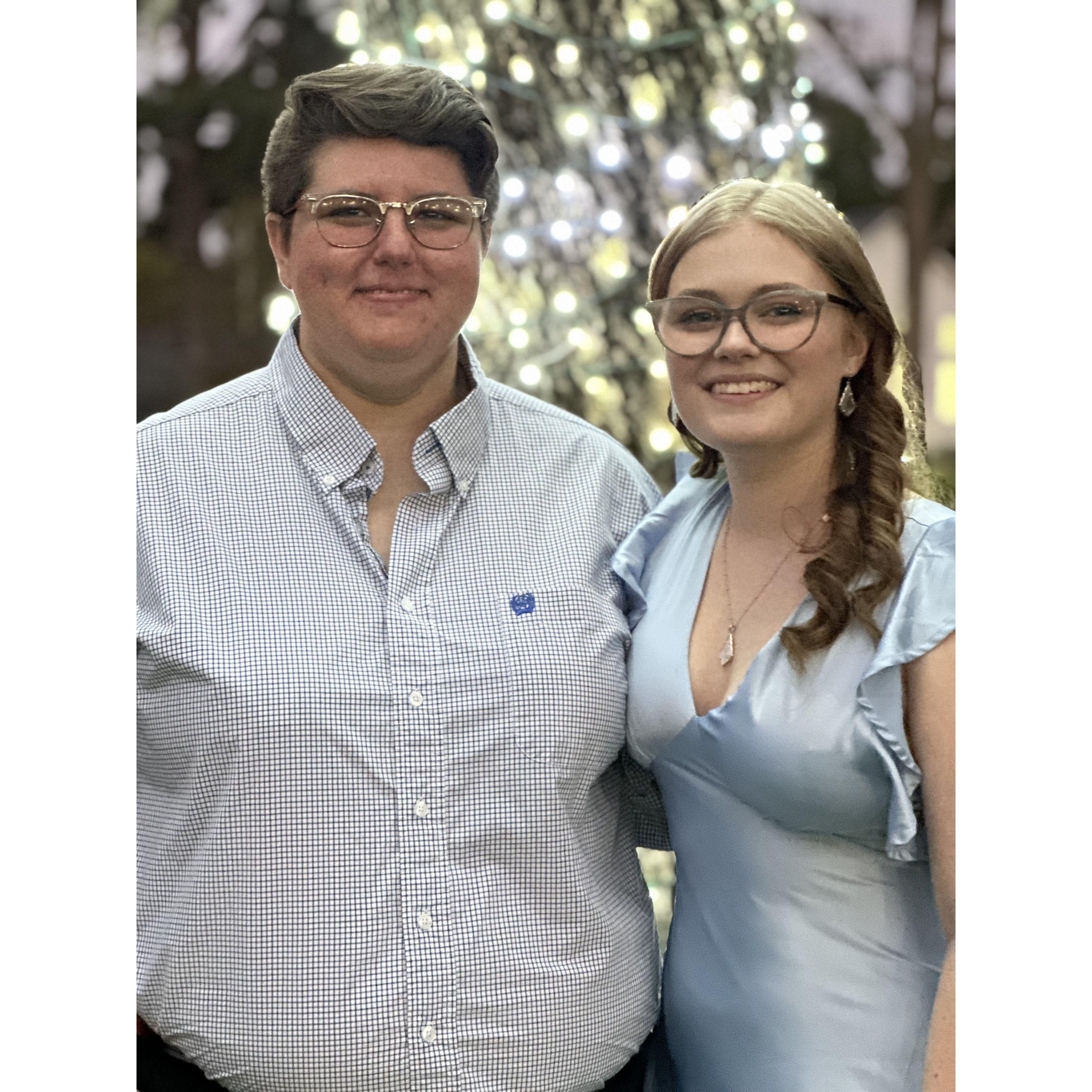 A photo we got a new friend to take of us at Kali's friends wedding